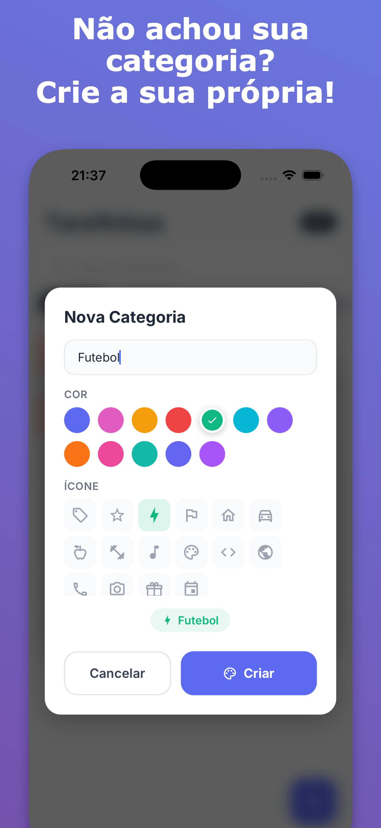 Criar categoria personalizada