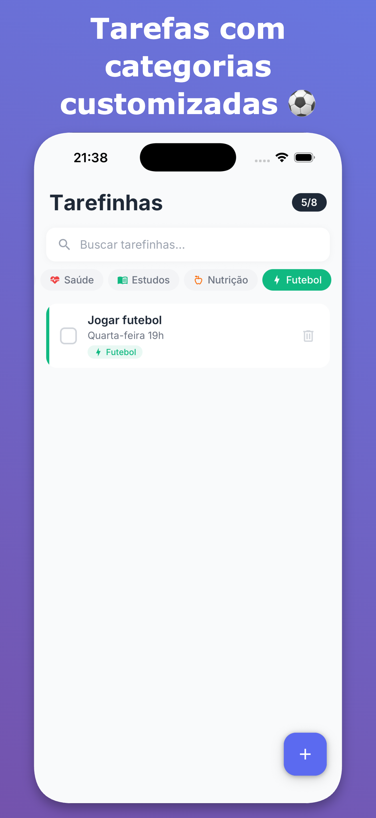 Tarefas com categorias